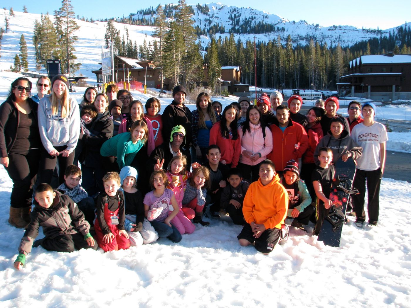 The whole crew at the annual snow trip